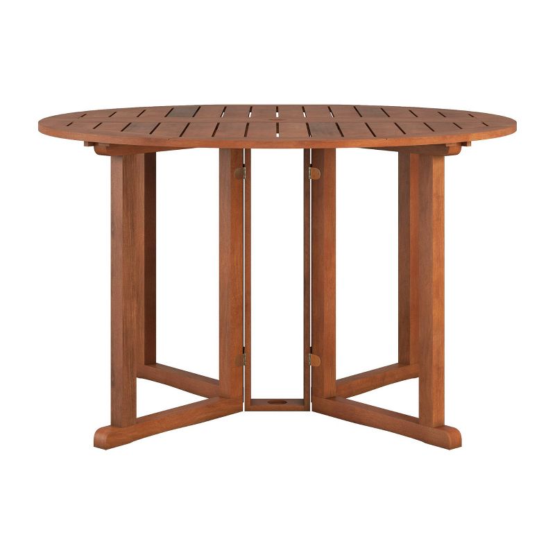 Outdoor Drop Leaf Round Dining Table - Natural - CorLiving, 2 of 9