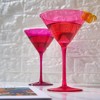 Khen's Hot Pink Martini Glasses, Unique & Luxurious Design, Perfect for All Drinking Occasions - 2 pk - 2 of 4