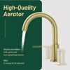 Cobbe Bathroom Sink Faucet 3-Hole 8-Inch Double Handle Widespread Faucet with 360 Degree Swivel Spout Brushed Gold - 4 of 4