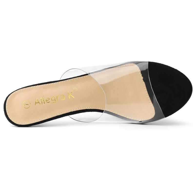 Allegra K Women's Clear Strap Stiletto Slide Heels Sandals, 5 of 8