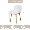 Set of 2 Modern Upholstered Dining Chairs with Gold Metal Legs, Cozy Side Chairs in Teddy Fabric for Kitchen or Dining Room–The Pop Home - 4 of 4