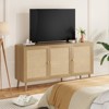 Lirago Natural Rattan Sideboard with 3 Doors-Kitchen & Living Room Storage Cabinet Brown - 3 of 4