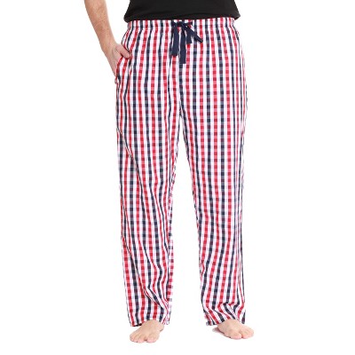 #followme Men's Poplin Pajamas - Buffalo Plaid Pajama Pants for Men with Pockets- Lounge & Sleep PJ Bottoms