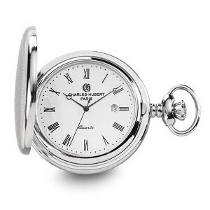 Black Bow Jewelry Charles Hubert Stainless Steel Oval Design Pocket Watch - 1 of 4