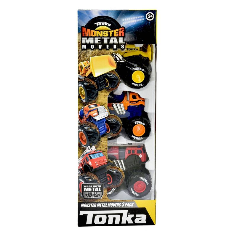 Tonka Front Loader, Fire Truck, Cement Mixer Monster Metal Movers - 3pk, 3 of 8