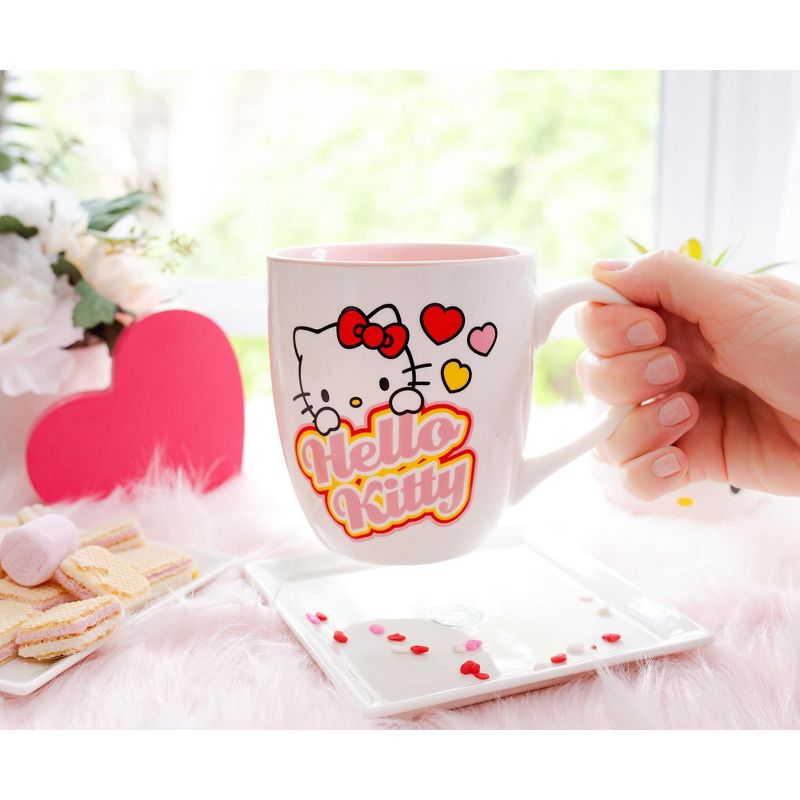 Silver Buffalo Sanrio Hello Kitty Hearts Ceramic Mug | Holds 18 Ounces, 5 of 7