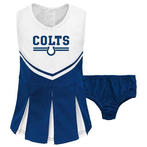 Girls Preschool Royal Indianapolis Colts Two-Piece Cheer Captain Jumper  Dress with Bloomers Set