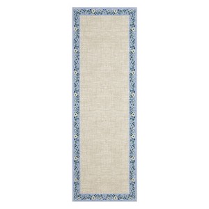 Washable Modern Floral Living Room Rugs, Soft Non Slip Bordered Bedroom Carpet, Ultra Thin Foldable Accent Mat for Dining Room - 1 of 4