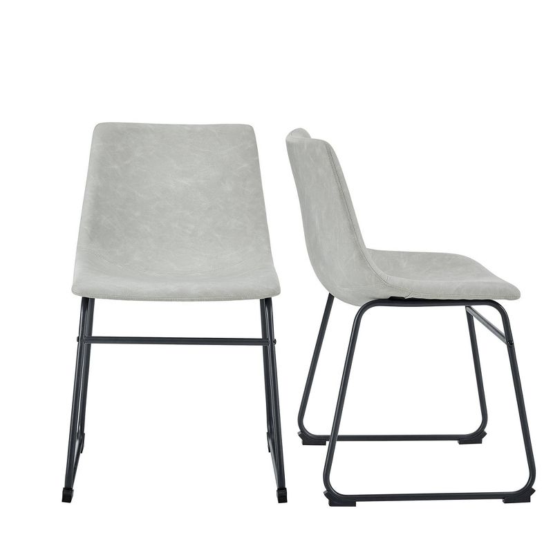 Set of 2 Laslo Modern Upholstered Faux Leather Dining Chairs - Saracina Home, 1 of 12