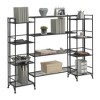 Breighton Home 44.75" Xtra Storage 4 Tier Folding Metal Shelves with Set of 4 Deluxe Extension Shelves in Black - 3 of 4