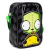 Nickelodeon Bag, Cross Body, Invader Zim GIR Taco Pose With Taco Print Black Gray, Vegan Leather - 2 of 4