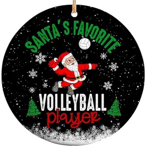 Lomsoe Christmas Ornament Santa's Favorite Volleyball Player Ceramic Ornament Tree Decor Gift Christmas Tree Ornament Christmas Decor Christmas Gift - 1 of 1