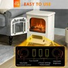 ChicFurnit Indoor Fireplaces 22" Freestanding Fireplace Fireplace Heater with Realistic Flames 750W/1500W for Living Room, White, 17.7"*13.2"*22.2" - 3 of 4