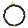 Chisel Stainless Steel Polished Yellow IP-plated 6mm Black Agate Beaded 6.25" Stretch Bracelet - 3 of 4