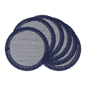 REGALWOVEN Rustic Placemats Set of 6  Placemats for Dining Table Decor Indoor Outdoor Washable Kitchen Table Mat with Lace Trim - 1 of 4