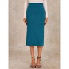 INSPIRE CHIC Women's High Waist Stretchy Rib Knit Slit Hem Pencil Bodycon Sweater Skirt - 3 of 4