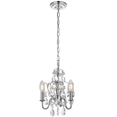 Kaede Clear Crystal Chrome 3-Light Adjustable Pendant