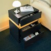 QingMoon Modern Nightstand with 3 Drawers, LED Bedside Tables, for Bedroom Living Room Bedside Furniture - 4 of 4
