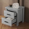 Dexmalle Vintage Wooden Nightstand with Two Drawers for Bedroom - 4 of 4