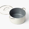 12qt Nonstick Ceramic Coated Aluminum Wide Stock Pot Cream - Figmint™ - 3 of 4