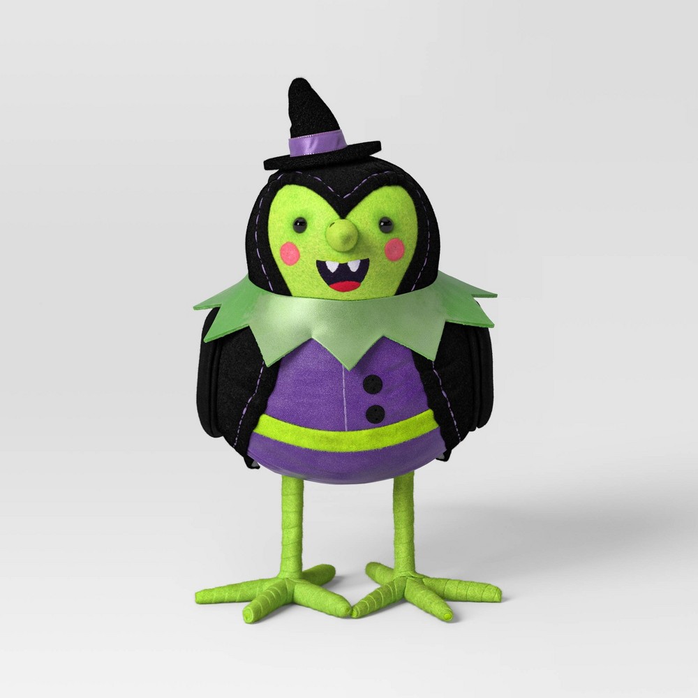 Featherly Friends™ 'Spellma' Felt Witch Bird Halloween Decorative Figurine - Hyde & EEK! Boutique™