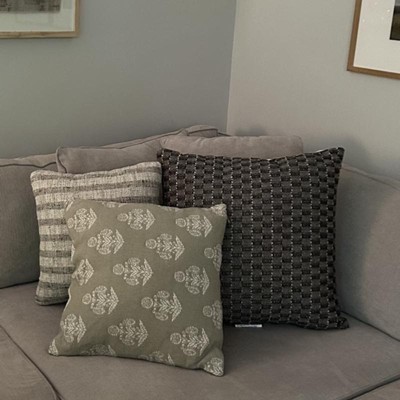 Woven Boucle Square Throw Pillow with Exposed Zipper Neutral - Threshold™