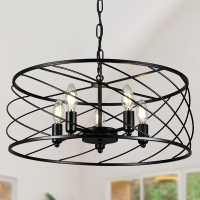 Bella Depot Metal Cage Chandelier Adjustable Dimmable Pendant Light for Hallway, Kitchen Island