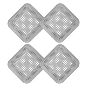 Unique Bargains Square Anti-Slip Bathroom with Suction Cups Drain Protectors 4 Pcs - 1 of 4