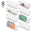 mDesign Linus Plastic Bath Vanity Storage Organizer Bin with Handles, 8 Pack, Clear, USA Made - 2 of 4