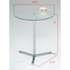 Kings Brand Furniture Cinerie Modern Metal and Clear Tempered Glass Accent Side End Table, Chrome - 3 of 3