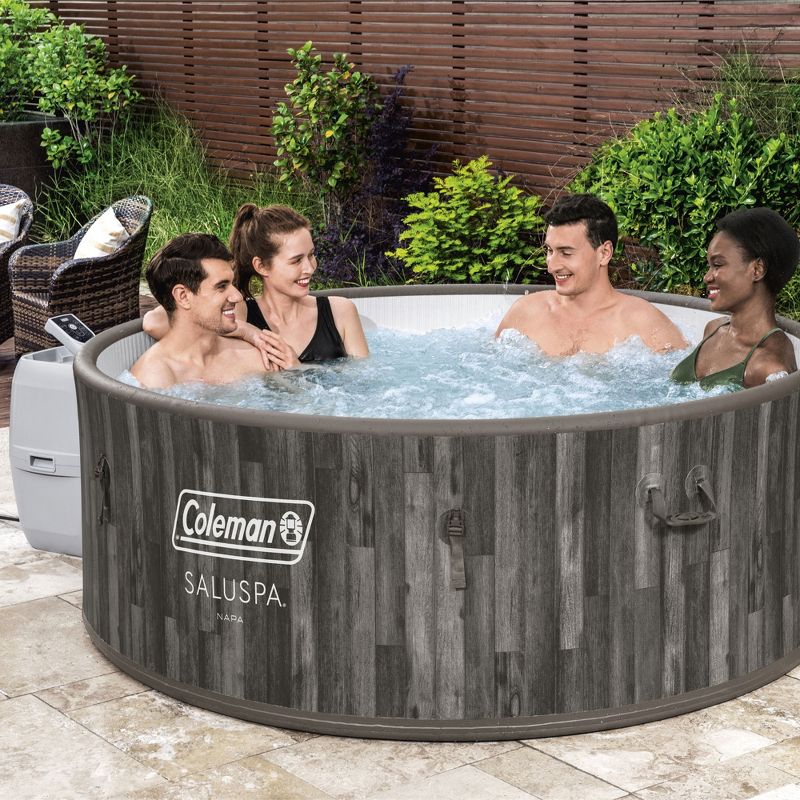 Coleman Sicily SaluSpa Inflatable Round Outdoor Hot Tub Spa with 180 Soothing AirJets, Filter Cartridge, and Insulated Cover, 4 of 9