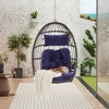 PAGED Outdoor Rattan Swing Chair with Water Resistant Cushion and UV Resistant Frame,Egg Chair for Patio,Porch,Garden - 2 of 4