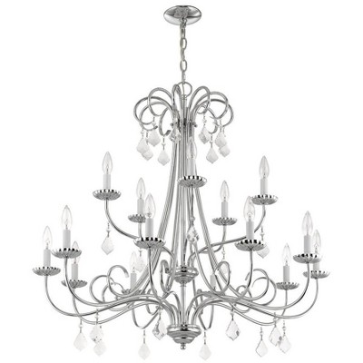 Daphne 15-Light Polished Chrome Crystal Chandelier
