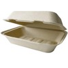 Green Paper Products 9" x 6" Compostable Clamshell Made in USA - Case of 200 - 2 of 3