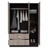Depot E-Shop 120 Mirrored Armoire, Double Door Cabinet, Two Drawers, Metal Hardware, Rods, Four Shelves - 4 of 4