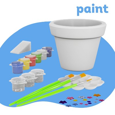 Kids' DIY Cast-A-Pot Flower Garden Craft Kit with Paint