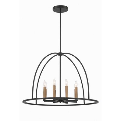Abbott 8-Light Black Crystal Candle Chandelier