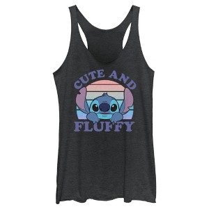 Women's Lilo & Stitch Cute and Fluffy Racerback Tank Top - 1 of 4