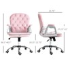 SKRAN Velvet Home Office Chair, Button Tufted Desk Chair with Padded Armrests, Adjustable Height and Swivel Wheels - 3 of 4