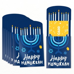 Big Dot of Happiness Hanukkah Menorah Gift Card Holders with Envelopes, Chanukah Holiday Money Holders & Gift Card Sleeves, Nifty Gifty Pack, Set of 8 - 1 of 4