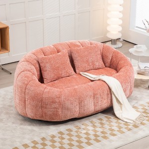 MOONMISS Giant Bean Bag Chair Couch, 57''W Oversized Bean Bag Sofa with Foam Filler, Lazy Loveseat Chair with 2 Pillows for Living Room - 1 of 4