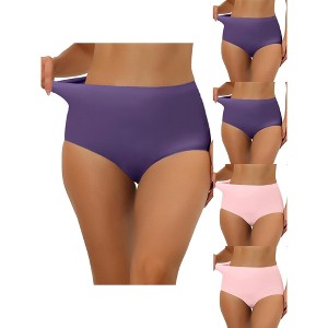 Allegra K Women's Elastic High-Waisted Unlined Breathable 5 Packs Hipster Underwear - 1 of 4