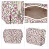 Unique Bargains Portable Peony Cosmetic Bag White Pink 1 Pc - 3 of 3