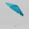 7.5' Sunbrella Scallop Base Market Patio Umbrella with Crank Lift - White Pole - California Umbrella - 2 of 3