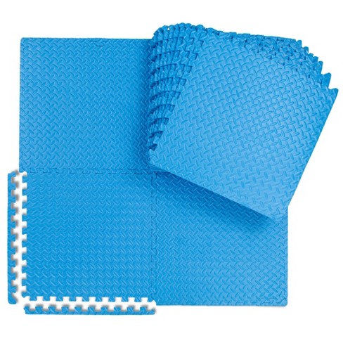 ProSource Extra Thick Puzzle Exercise Mat, 1, Eva Foam Interlocking tiles, Blue