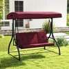 Tangkula Converting Patio Swing Chair Porch Swing Bed w/Adjustable Canopy & Thickened Cushion - 2 of 4