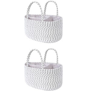 REGALWOVEN Woven Handcrafted Odorless Cotton Rope Storage Basket with Hanldes 2 Pcs - 1 of 4