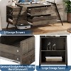 Modern TV Stand, Farmhouse Entertainment Center with 2 Drawers, Adjustable Shelves, U-Shaped Metal Legs, for Living Room, Bedroom - 4 of 4
