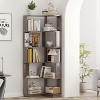 Racxily 6-Tier L-Shaped Corner Bookshelf, Freestanding Wooden Bookcase with Anti-Tip Device - 2 of 4