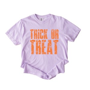 Trick or Treat Block Distressed - Women's Garment Dyed Graphic T-Shirt - 1 of 4